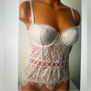 Victoria secret white lace corset